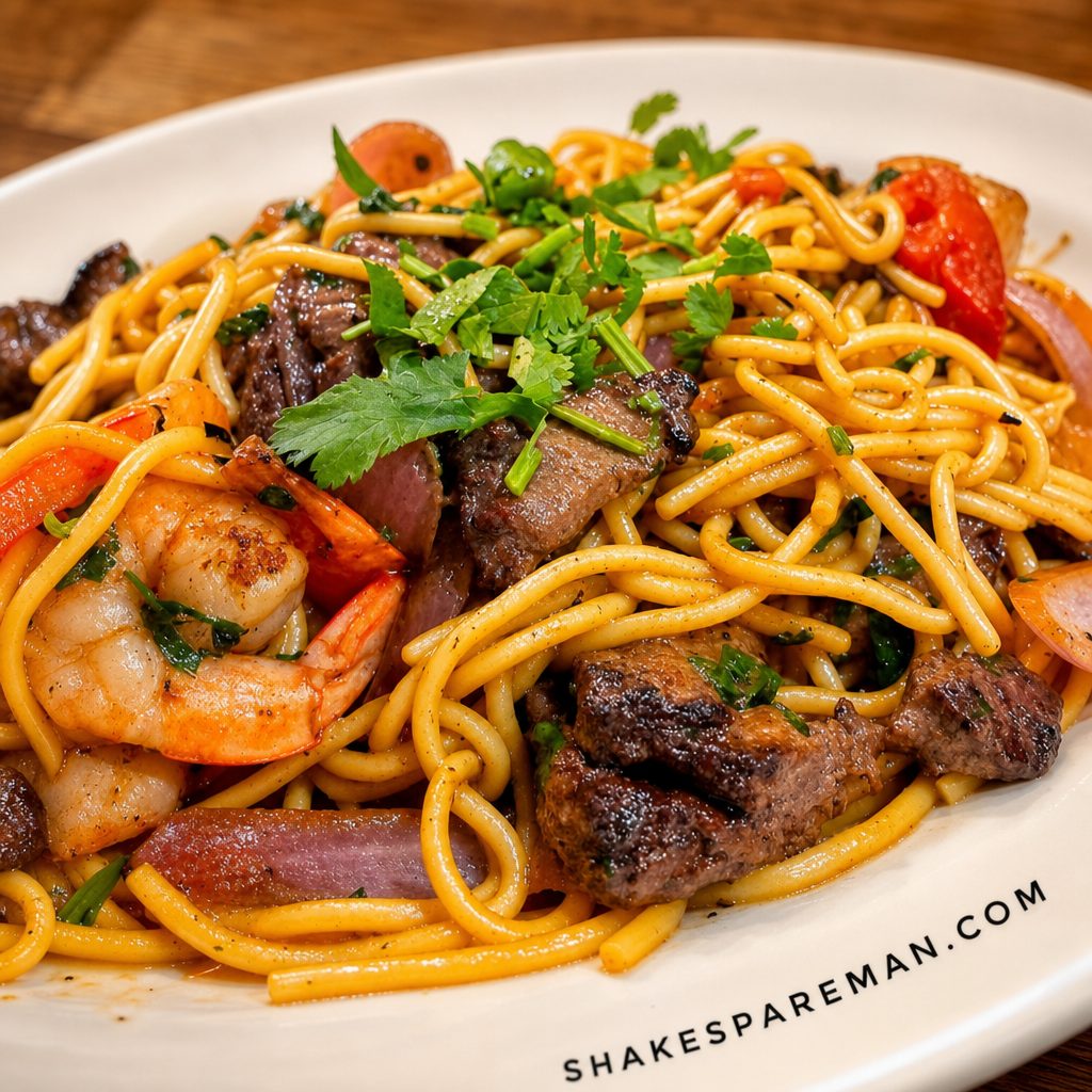 Tallarin Saltado-Carne/Camaron (Steak&Shrimp).