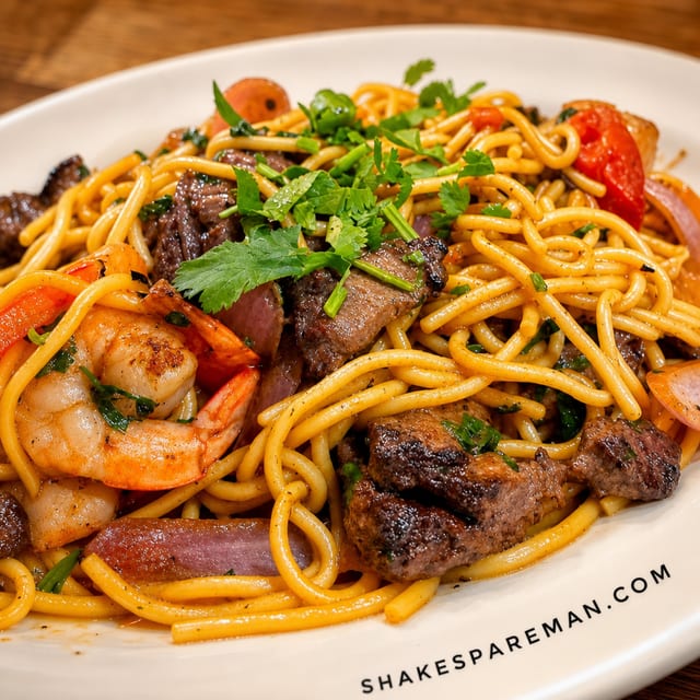 Tallarin Saltado-Carne/Camaron (Steak&Shrimp).